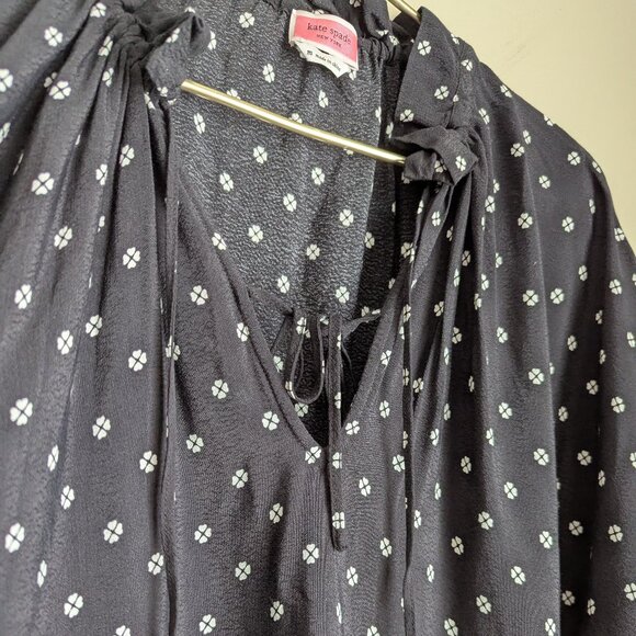 Kate Spade Mini Flora Tie-Neck Blouse - Picture 9 of 11